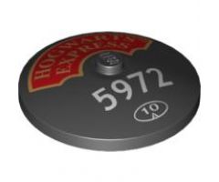 Dish 4 x 4 Inverted (Radar) with Solid Stud with 'HOGWARTS EXPRESS' and '5972' and '10' in Circle Pattern