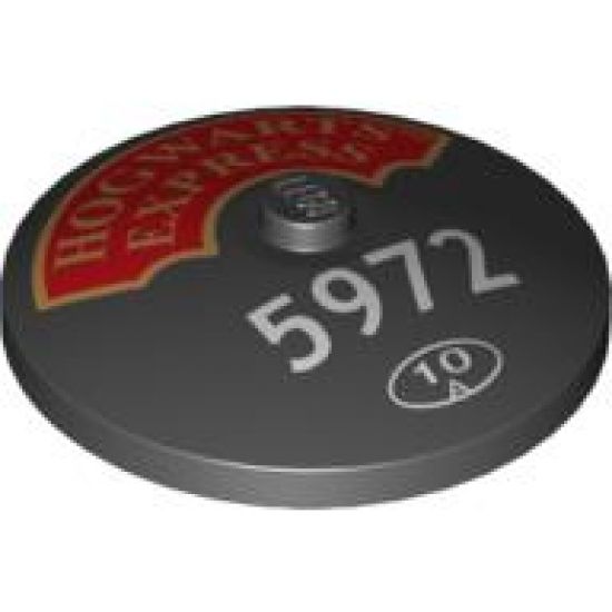 Dish 4 x 4 Inverted (Radar) with Solid Stud with 'HOGWARTS EXPRESS' and '5972' and '10' in Circle Pattern