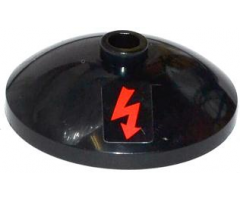 Dish 3 x 3 Inverted (Radar) with Red Electricity Danger Sign Pattern (Sticker) - Set 70808