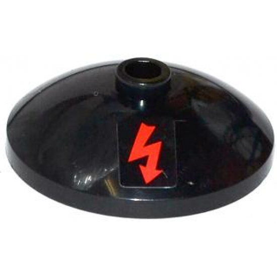 Dish 3 x 3 Inverted (Radar) with Red Electricity Danger Sign Pattern (Sticker) - Set 70808