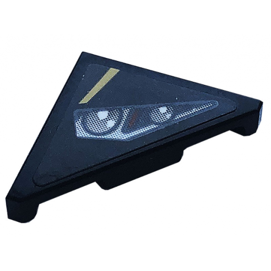 Tile, Modified 2 x 2 Triangular with Gold Stripe and Headlight Pattern Model Left Side (Sticker) - Set 76899