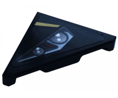 Tile, Modified 2 x 2 Triangular with Gold Stripe and Headlight Pattern Model Right Side (Sticker) - Set 76899