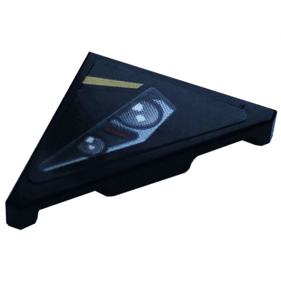 Tile, Modified 2 x 2 Triangular with Gold Stripe and Headlight Pattern Model Right Side (Sticker) - Set 76899