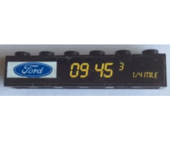 Brick 1 x 6 with Ford Logo and '09 45 3 1/4 MILE' Pattern (Sticker) - Set 75884