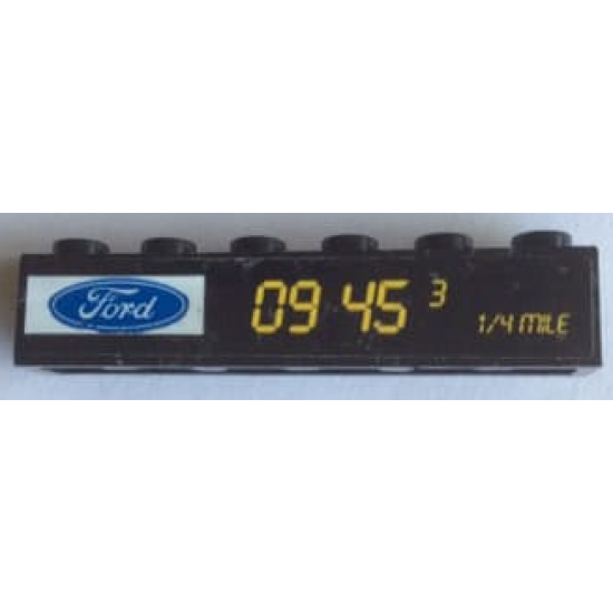Brick 1 x 6 with Ford Logo and '09 45 3 1/4 MILE' Pattern (Sticker) - Set 75884