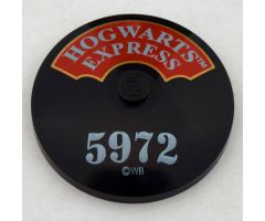 Dish 4 x 4 Inverted (Radar) with Solid Stud with Hogwarts Express and '5972' Pattern