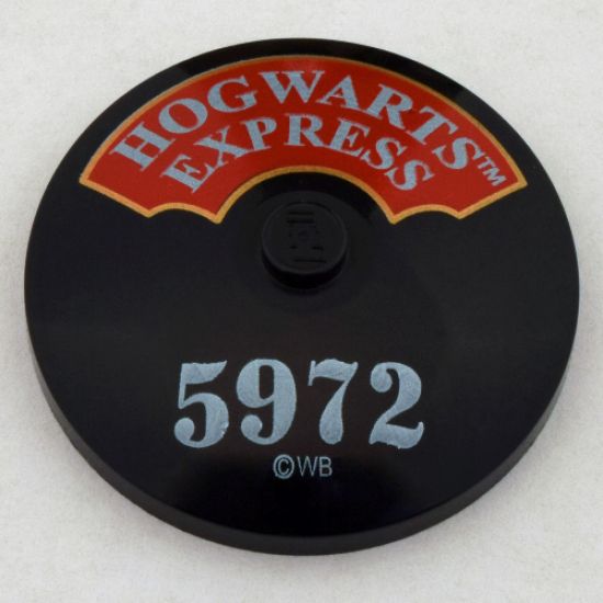 Dish 4 x 4 Inverted (Radar) with Solid Stud with Hogwarts Express and '5972' Pattern