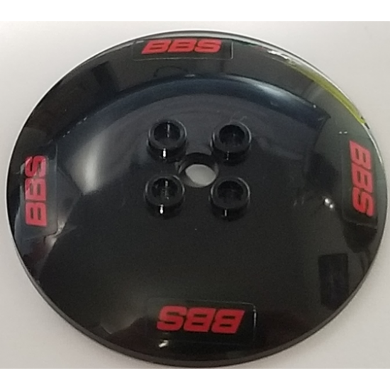 Dish 6 x 6 Inverted (Radar) - Hollow Studs with Red 'BBS' on Black Background in Clockwise Pattern (Stickers) - Set 8157