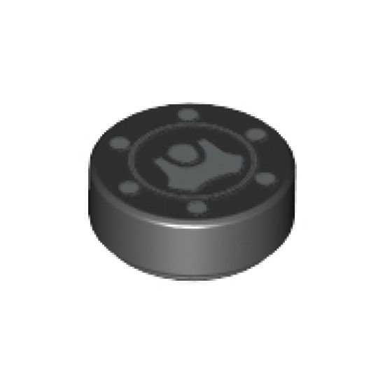 Tile, Round 1 x 1 with Filler / Fuel / Gas Cap Pattern
