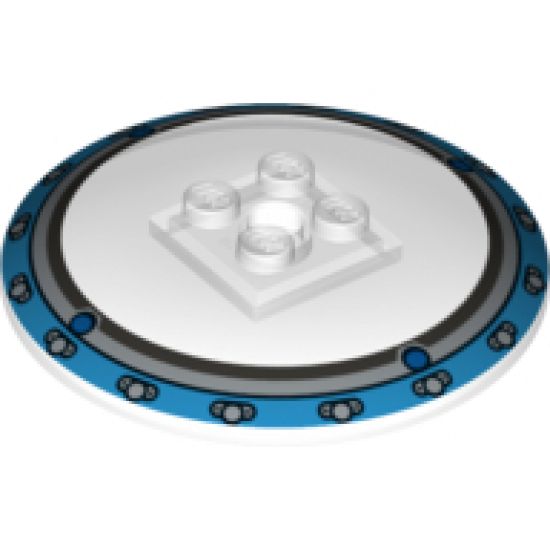 Dish 6 x 6 Inverted (Radar) - Solid Studs with Medium Azure Border Pattern