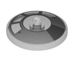 Dish 4 x 4 Inverted (Radar) with Solid Stud with Radial Millennium Falcon Cockpit Pattern 2