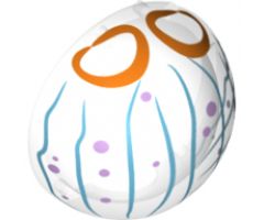 Cylinder Hemisphere 2 x 2 with Cutout with Blue Lines and Purple Dots Jelly Mask Pattern