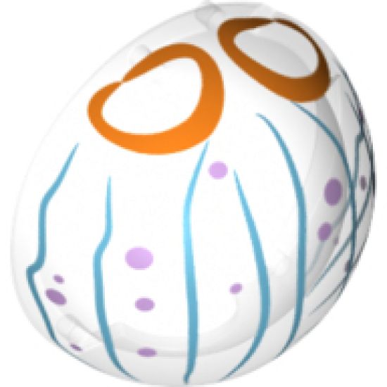 Cylinder Hemisphere 2 x 2 with Cutout with Blue Lines and Purple Dots Jelly Mask Pattern