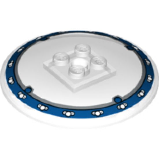 Dish 6 x 6 Inverted (Radar) - Solid Studs with Blue Border Pattern