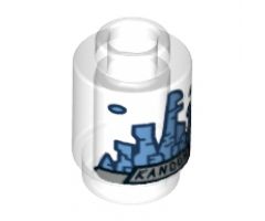 Brick, Round 1 x 1 with Medium Blue and Gold Kandor Skyline Pattern