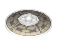 Dish 6 x 6 Inverted (Radar) - Solid Studs with Vintage Compass Pattern