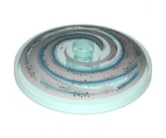 Dish 4 x 4 Inverted (Radar) with Solid Stud with White Swirl Pattern