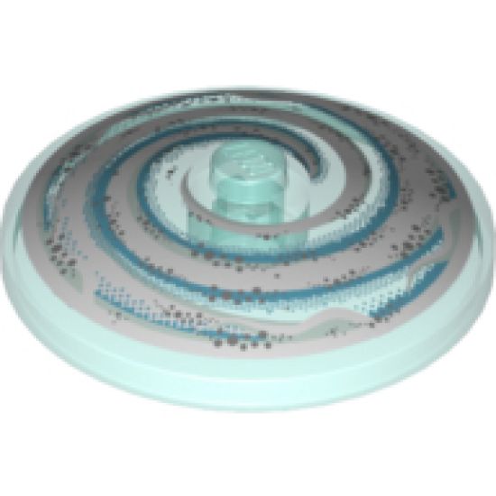 Dish 4 x 4 Inverted (Radar) with Solid Stud with White Swirl Pattern