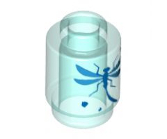 Brick, Round 1 x 1 with Blue Dragonfly Pattern