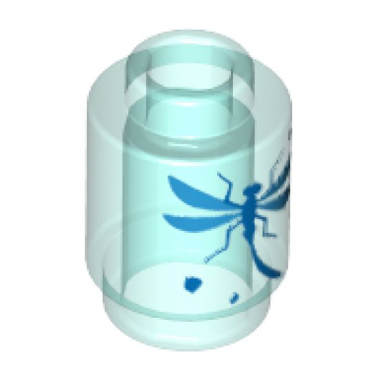 Brick, Round 1 x 1 with Blue Dragonfly Pattern