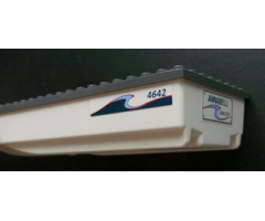 Boat Hull Unitary 28 x 8 with Dark Bluish Gray Top with 'ANNABELL' on Stern and '4642' on Both Sides Pattern (Stickers) - Set 4642