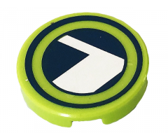 Tile, Round 2 x 2 with Bottom Stud Holder with Lena Luthor Letter 'L' Logo Pattern (Sticker) - Set 41232