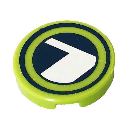 Tile, Round 2 x 2 with Bottom Stud Holder with Lena Luthor Letter 'L' Logo Pattern (Sticker) - Set 41232