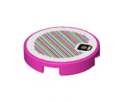 Tile, Round 2 x 2 with Bottom Stud Holder with Super Mario Scanner Code Poison Mushroom Pattern (Sticker) - Set 71386