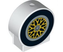 Duplo, Brick 1 x 3 x 2 Round Top with Wheel and Tire Pattern