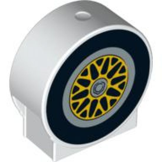 Duplo, Brick 1 x 3 x 2 Round Top with Wheel and Tire Pattern