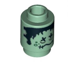 Brick, Round 1 x 1 with HP Shrunken Head Pattern