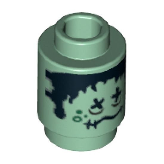 Brick, Round 1 x 1 with HP Shrunken Head Pattern