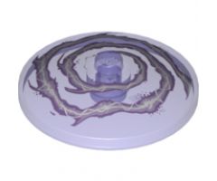 Dish 4 x 4 Inverted (Radar) with Solid Stud with White and Lavender Lightning Swirl Pattern