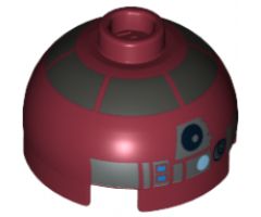 Brick, Round 2 x 2 Dome Top with Silver Pattern (R4-P17)