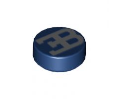 Tile, Round 1 x 1 with Silver Bugatti Logo Pattern