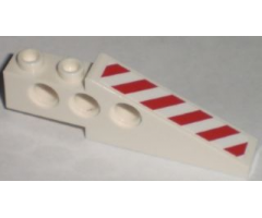 Technic Slope Long with Red and White Danger Stripes Pattern Left (Sticker) - Set 7207