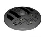 Dish 4 x 4 Inverted (Radar) with Solid Stud with Star Wars TIE Hatch Black and White Pattern