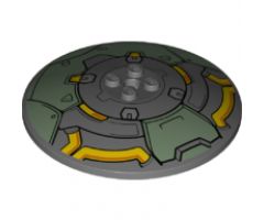 Dish 8 x 8 Inverted (Radar) with Sand Green Metal Plates and Orange Hoses Pattern