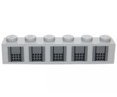 Brick 1 x 6 with Dark Bluish Gray Squares and Black Grids Pattern (Sticker) - Set 10195