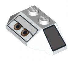 Wedge 2 x 4 Triple with Eyes and Dark Bluish Gray Panels Pattern (Shu Todoroki)