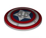 Dish 8 x 8 Inverted (Radar) - Solid Studs with Captain America Shield, Red and White Rings and Star Pattern