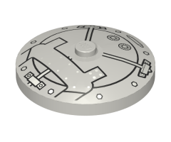 Dish 4 x 4 Inverted (Radar) with Solid Stud with Vault Door Pattern