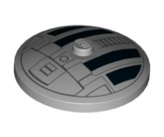 Dish 4 x 4 Inverted (Radar) with Solid Stud with Star Wars TIE Hatch Black and Gray Pattern