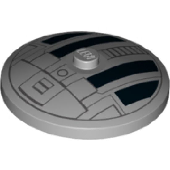 Dish 4 x 4 Inverted (Radar) with Solid Stud with Star Wars TIE Hatch Black and Gray Pattern