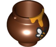 Minifigure, Utensil Pot Small with Handle Holders and Dripping Honey and Bee Pattern