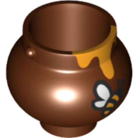 Minifigure, Utensil Pot Small with Handle Holders and Dripping Honey and Bee Pattern
