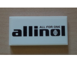 Tile 2 x 4 with 'allinol' Pattern (Sticker) - Set 8423