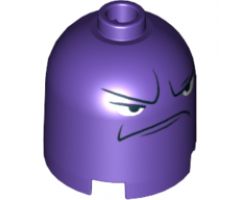 Brick, Round 2 x 2 x 1 2/3 Dome Top with Frown Face and Angry Eyes Pattern