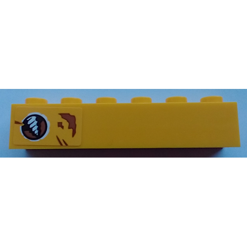 Brick 1 x 6 with Drill and Rust Pattern (Sticker) - Set 70423