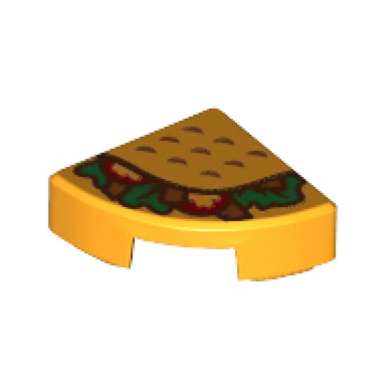 Tile, Round 1 x 1 Quarter with Taco Pattern